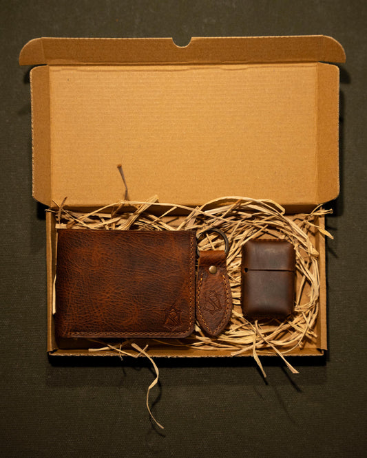 Klasik Seri+Deri Kılıflı Çakmak Seti